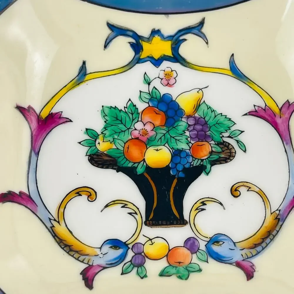 Vintage Noritake Japan Porcelain Fruit Bowl with Fruit Basket / Birds